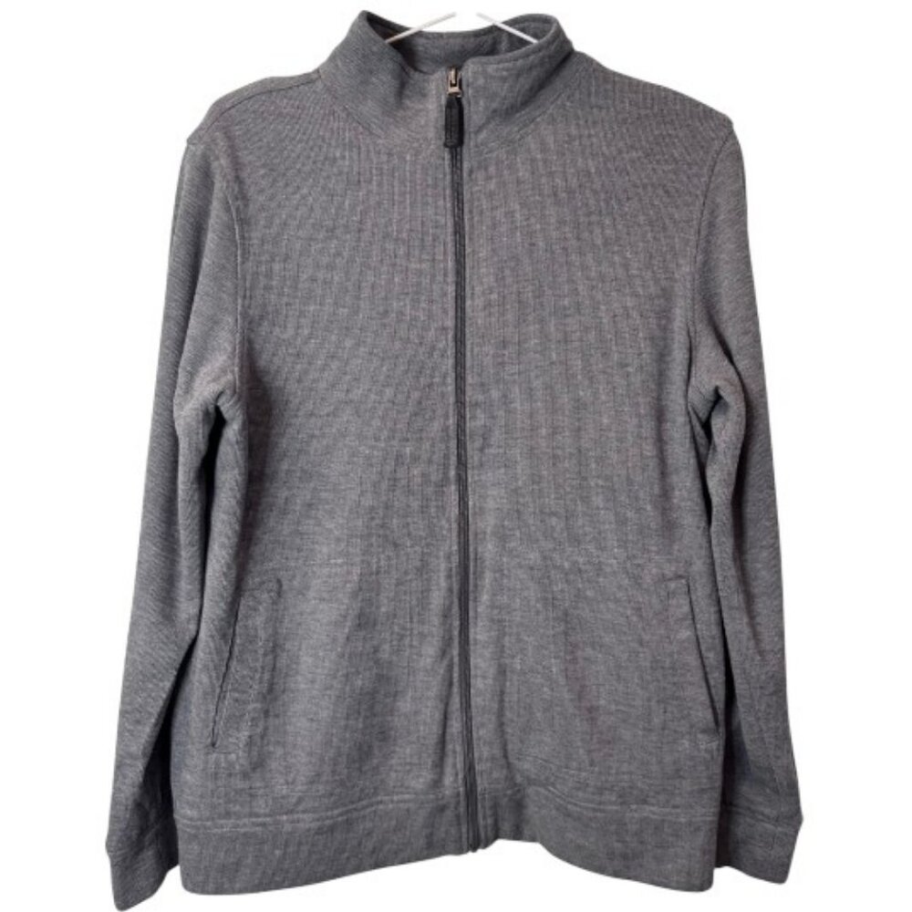 Marvin Richards grey mock neck full zip up jacket size S